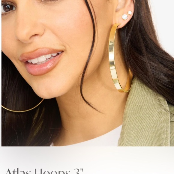 Melinda Maria Gold Hoop Earrings - Picture 2 of 5